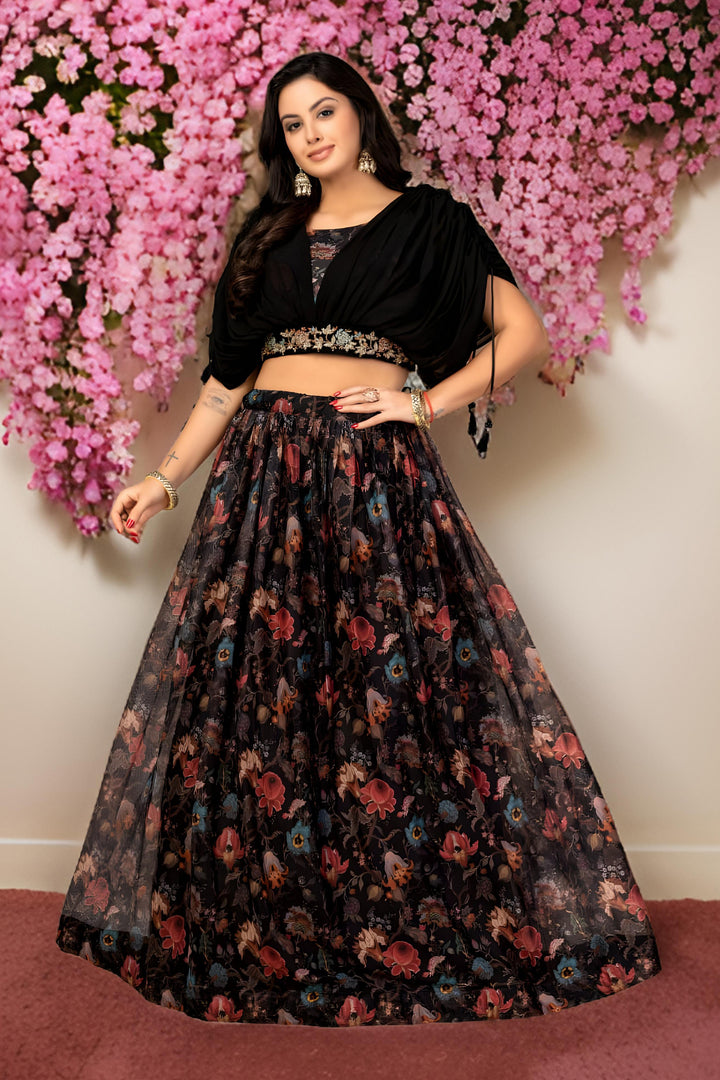 Croptop Skirt lehenga on Georgette fabric