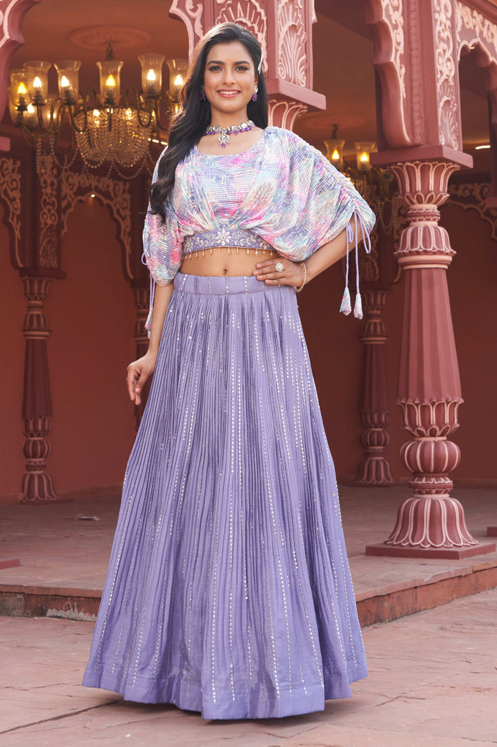 Croptop Skirt lehenga on Chinon fabric