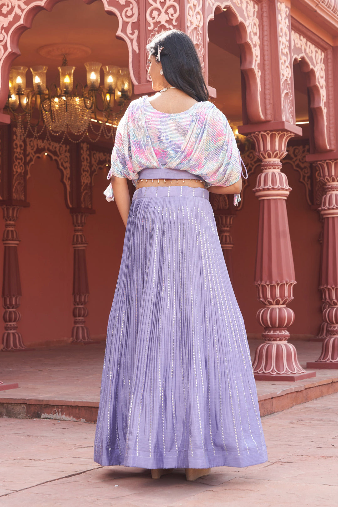 Croptop Skirt lehenga on Chinon fabric