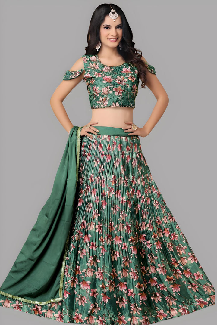 Croptop Skirt lehenga on Chinon fabric