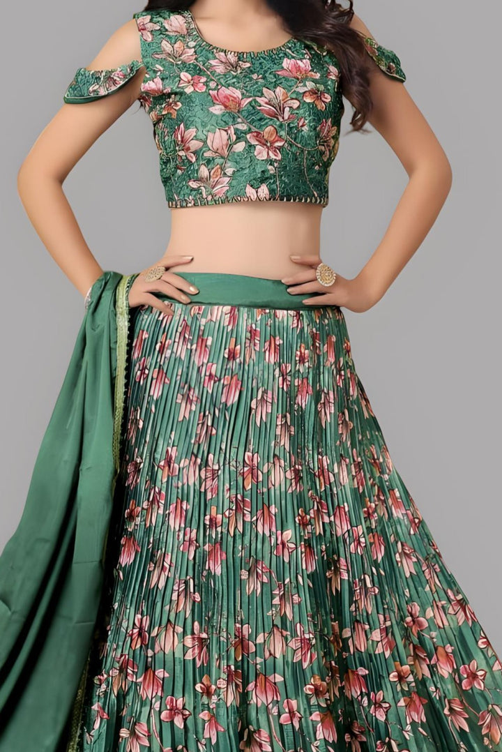 Croptop Skirt lehenga on Chinon fabric