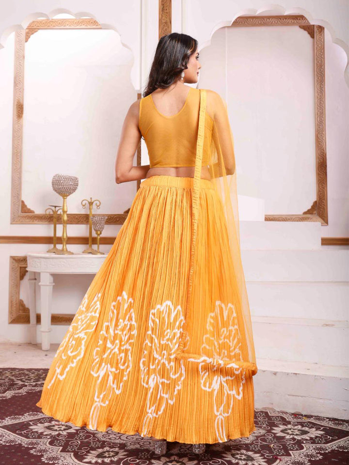 Croptop Skirt lehenga on Chanderi Silk fabric