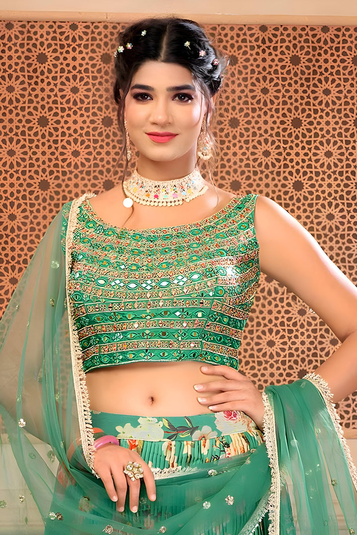 Croptop Skirt lehenga on Chinon fabric