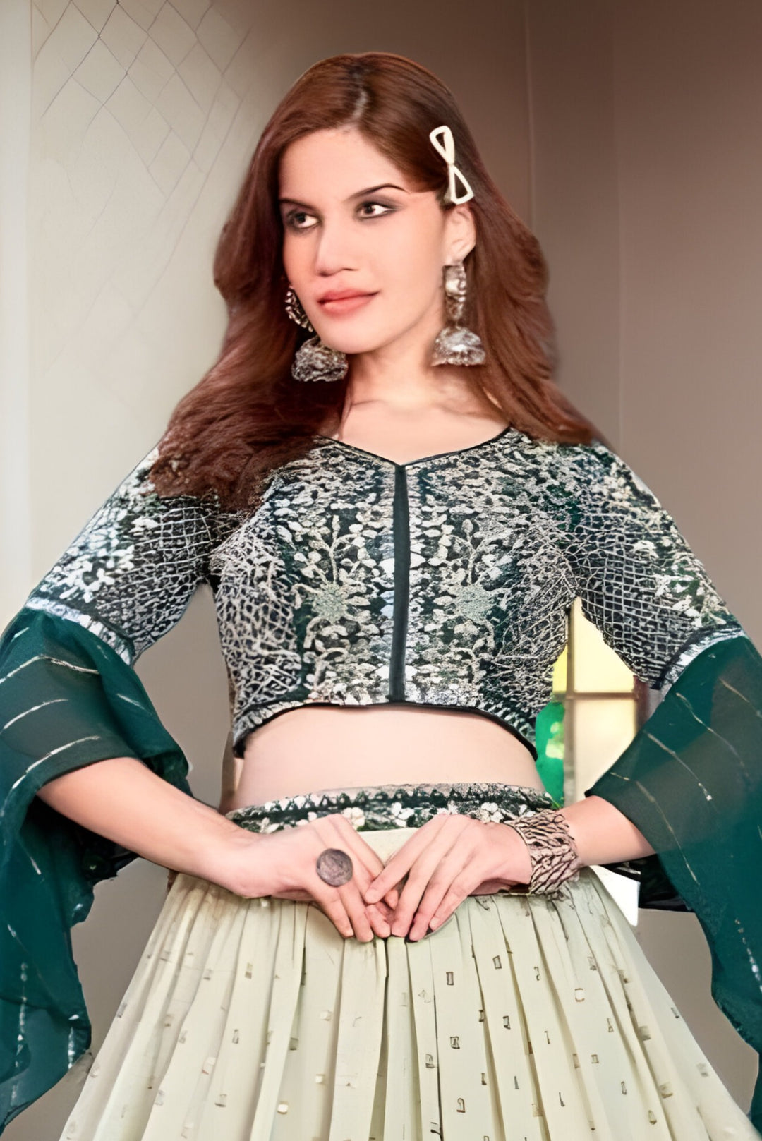 Croptop Skirt lehenga on Georgette fabric