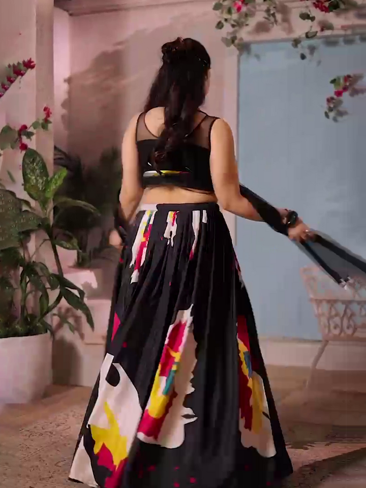 Croptop Skirt lehenga on Chinon fabric