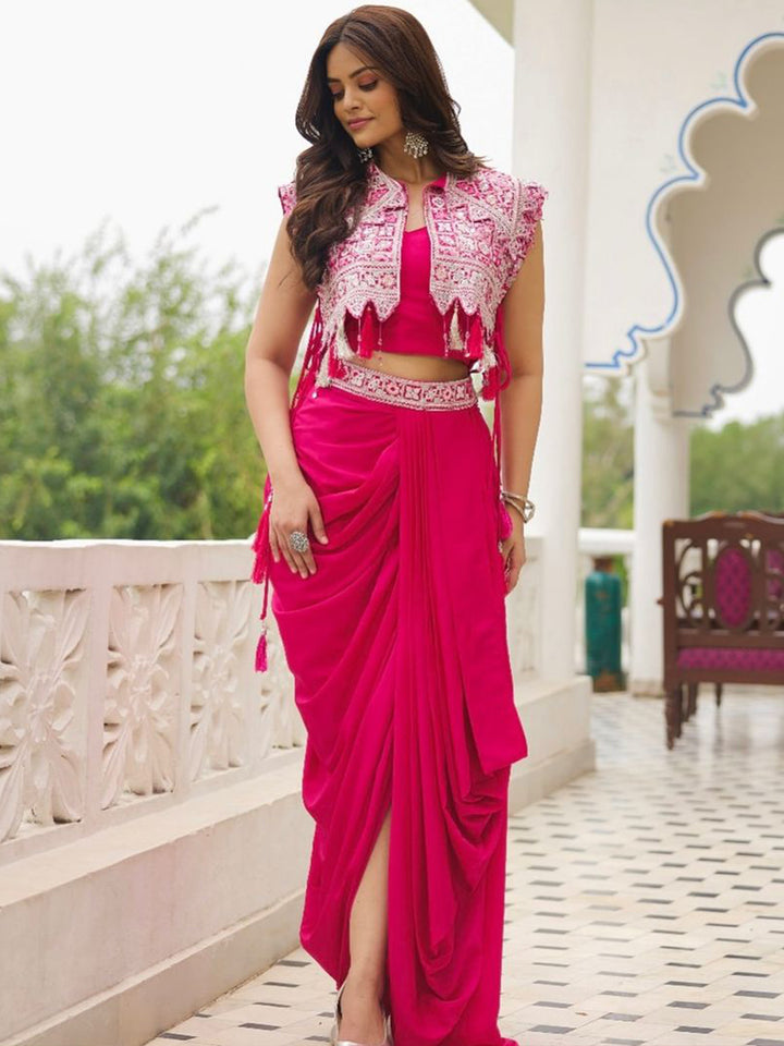 Croptop Skirt lehenga on Georgette fabric