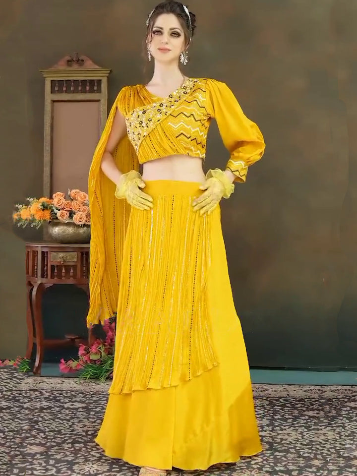 Croptop Skirt lehenga on Chinon fabric