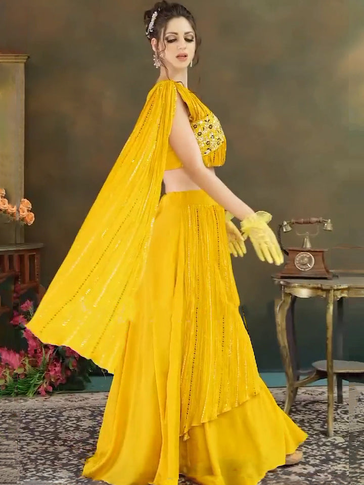 Croptop Skirt lehenga on Chinon fabric