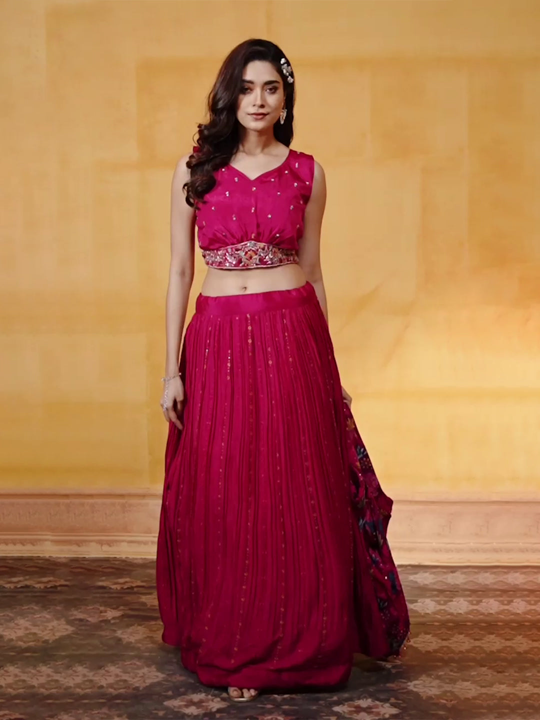 Croptop Skirt lehenga on Georgette fabric