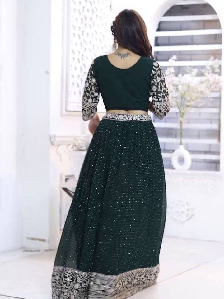 Croptop Skirt lehenga on Georgette fabric