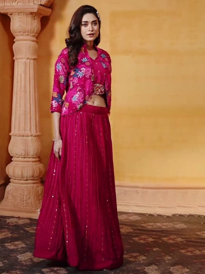 Croptop Skirt lehenga on Georgette fabric