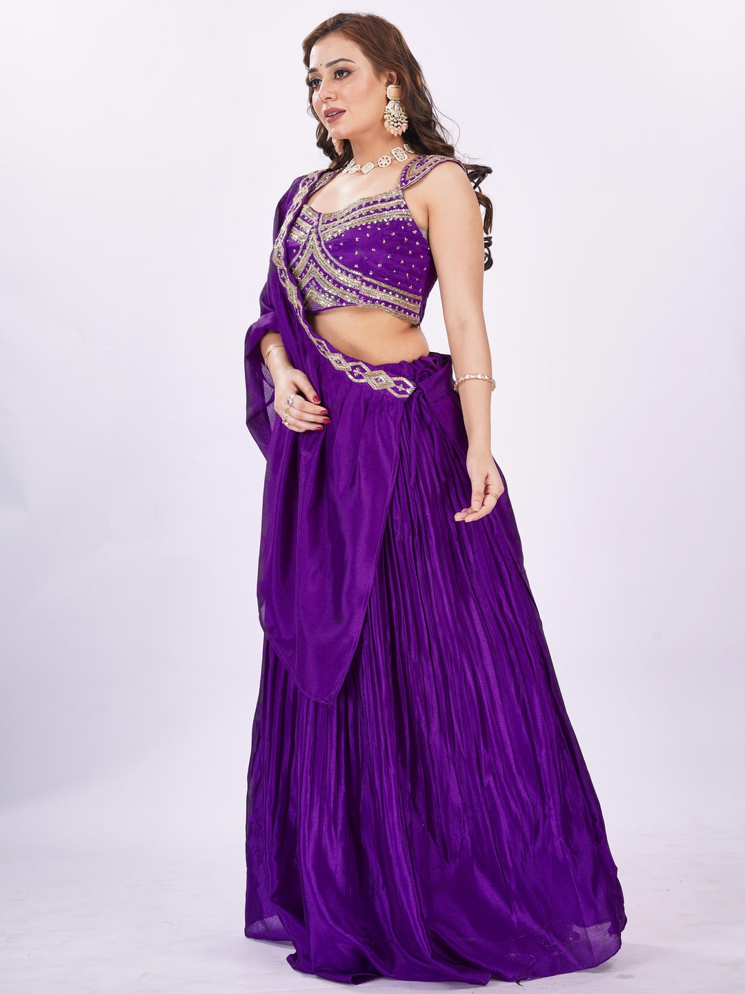 Croptop Skirt lehenga on Georgette fabric