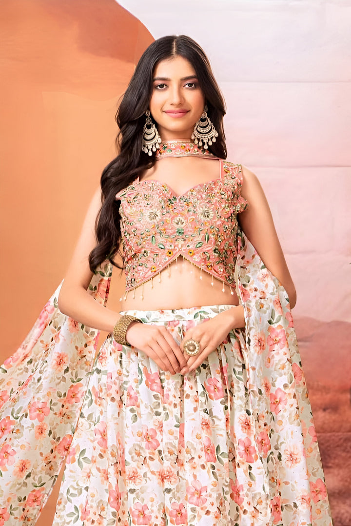 Croptop Skirt lehenga on Organza fabric