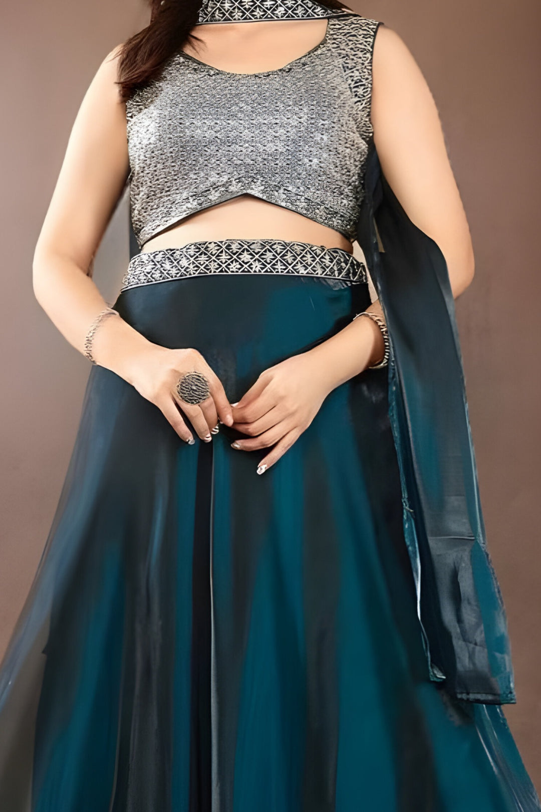 Croptop Skirt lehenga on Jimmichu fabric