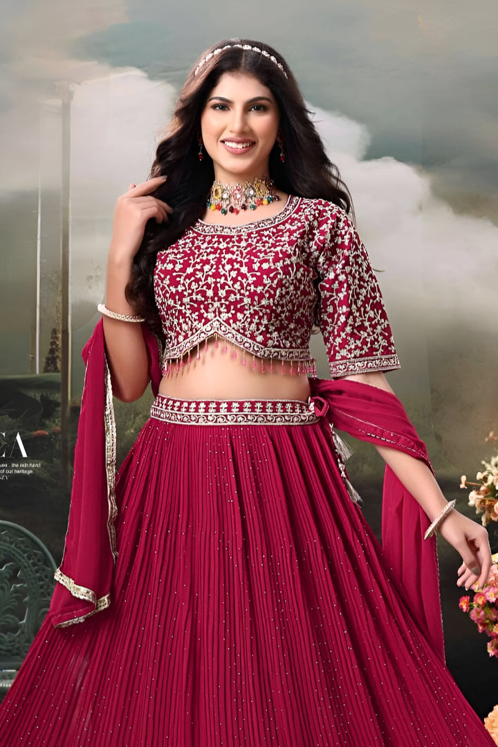 Croptop Skirt lehenga on Georgette fabric