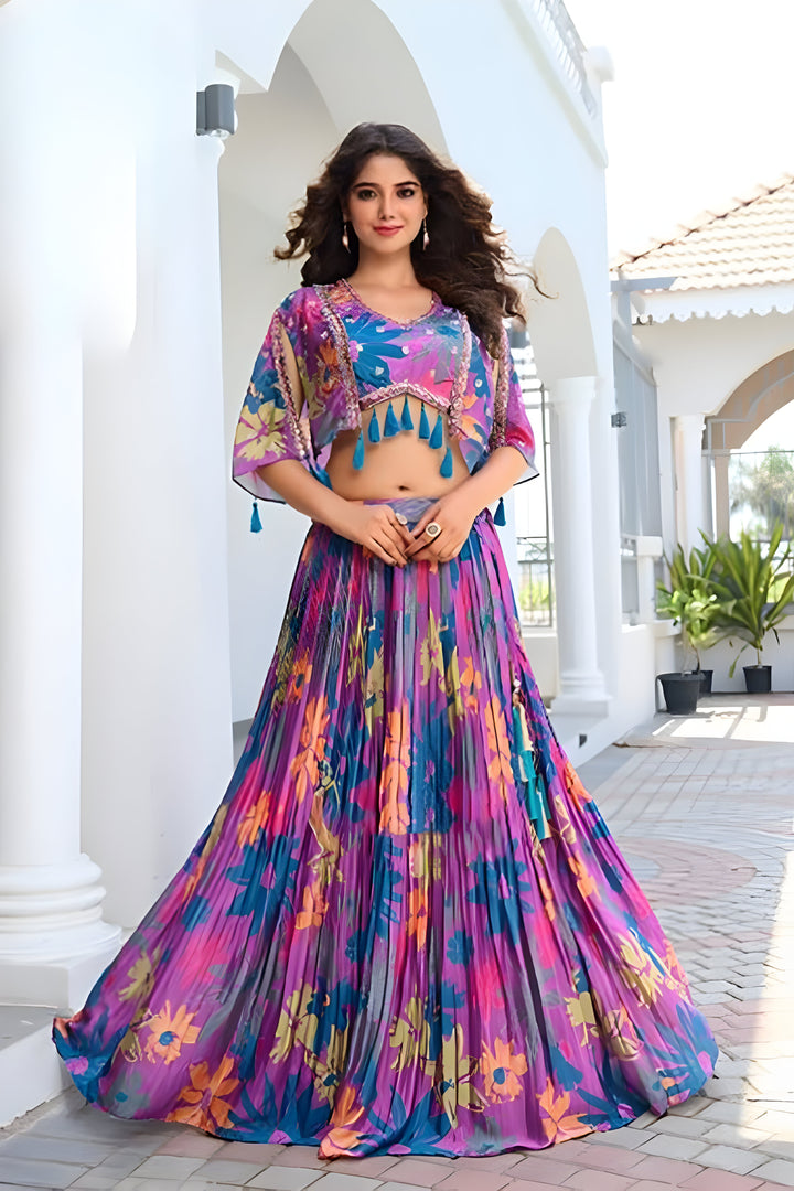 Croptop Skirt lehenga on Chinon fabric