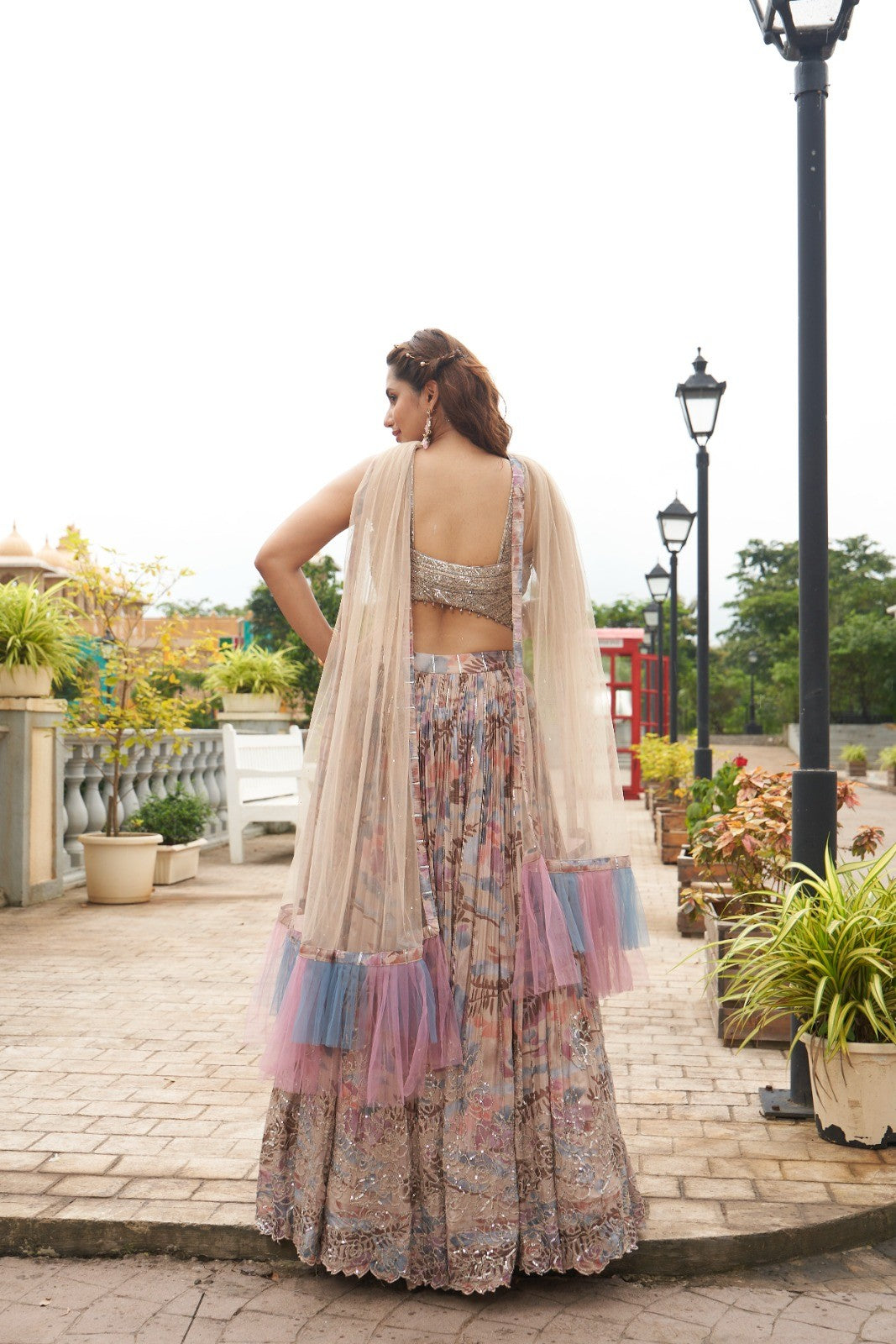 Croptop Skirt lehenga on Chinon fabric