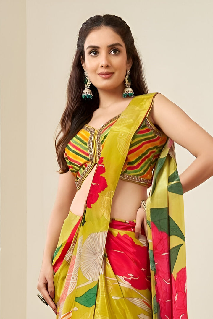 Saree on Chinon fabric