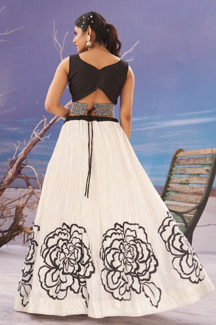 Croptop Skirt lehenga on Chinon fabric