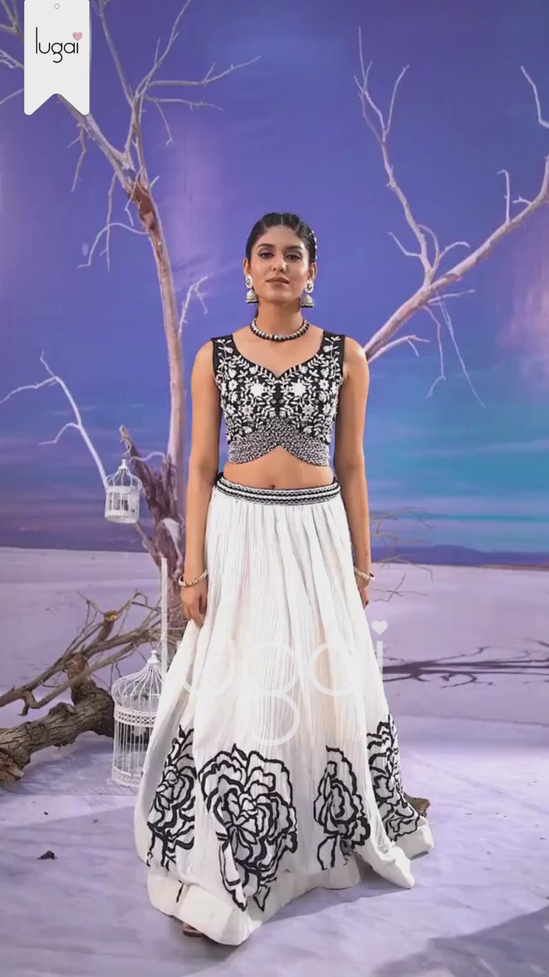 Croptop Skirt lehenga on Chinon fabric